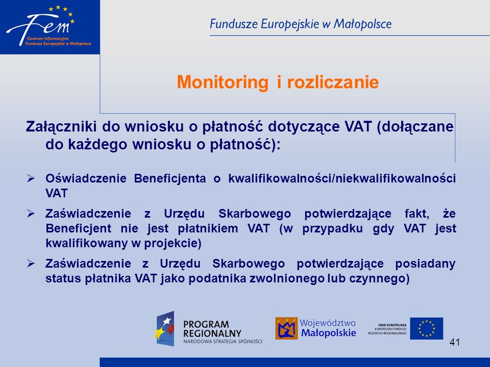 Monitoring rozliczanie oraz promocja w ramach Małopolskiego